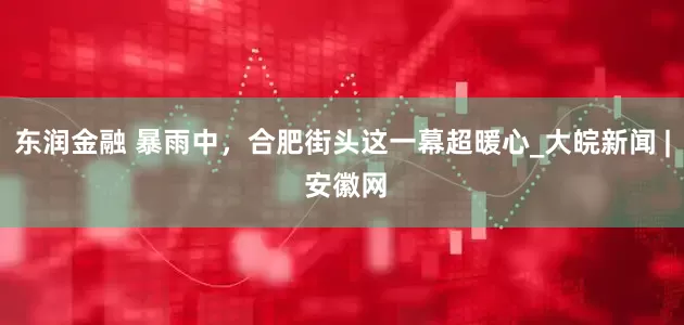 东润金融 暴雨中，合肥街头这一幕超暖心_大皖新闻 | 安徽网