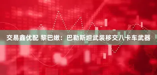 交易鑫优配 黎巴嫩：巴勒斯坦武装移交八卡车武器